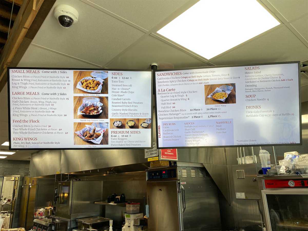 Dam Chicken's menu on display
